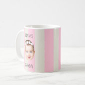 Mug Custom Baby Face Stripe Baby Face New Parent Gift (Devant gauche)