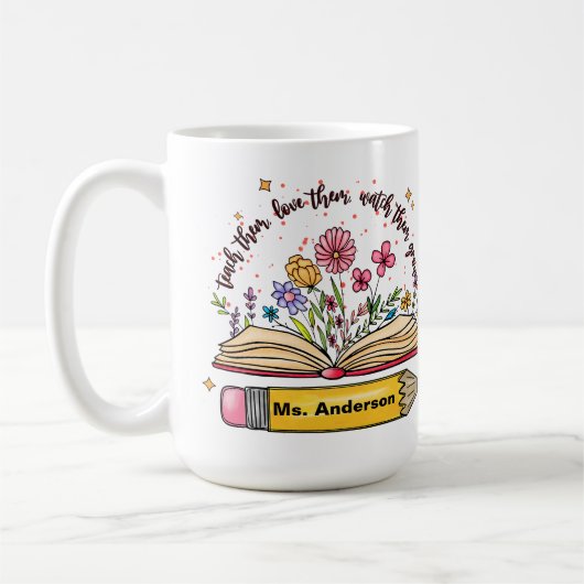 Mug Custom Back to School Teacher Book (Gauche)