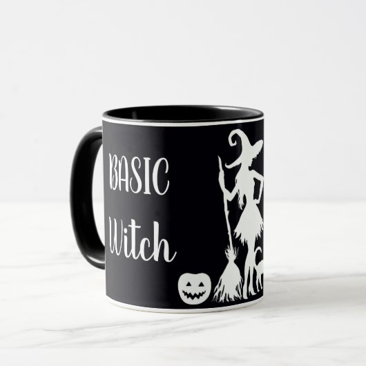 Mug Custom BASIC WITCH w Chat Funny Cadeau Cool esthét (Devant gauche)