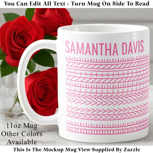 Mug Custom Be My Valentine & Name Hidden Message 