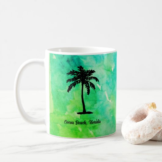 Mug Custom Beach Palm Tree Nautical (Avec donut)