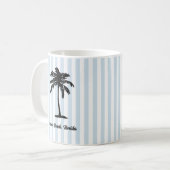 Mug Custom Beach Palm Tree Nautical Stripe (Devant gauche)