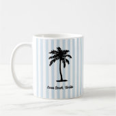 Mug Custom Beach Palm Tree Nautical Stripe (Gauche)