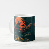 Mug Custom Beautiful Witch Halloween Accent Mug, Perso (Devant gauche)