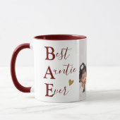 Mug Custom Best Auntie Ever Photo Maroon And Gold (Gauche)
