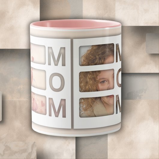 Mug Custom best Mom 3 Photo Grid Birthday Keepsake