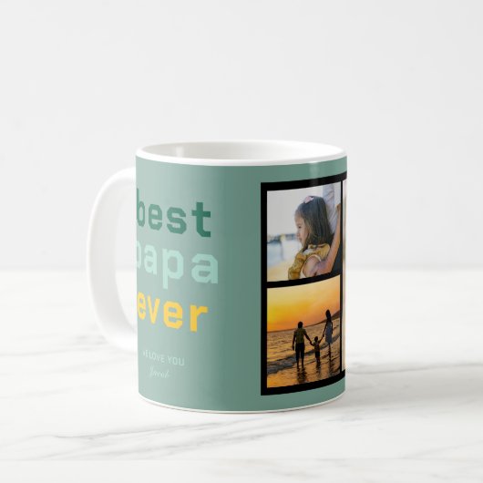 Mug Custom Best Papa Framework with Heartfelt Message (Devant gauche)