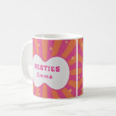 Mug Custom "Besties" Sunburst Personalized Pillow – Em (Devant gauche)