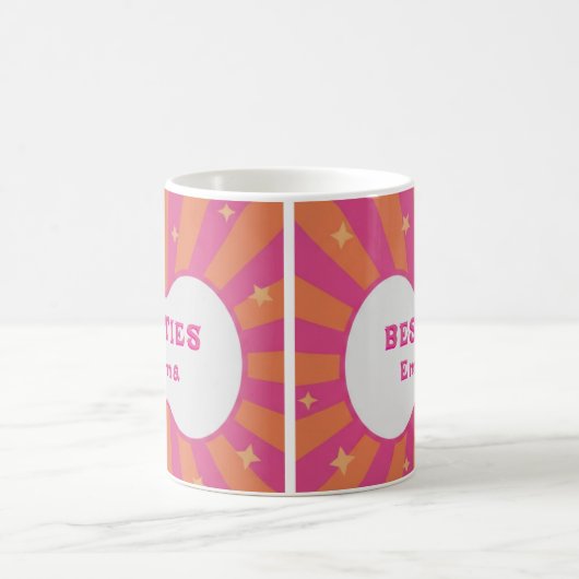 Mug Custom "Besties" Sunburst Personalized Pillow – Em (Centre)