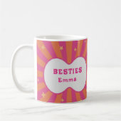 Mug Custom "Besties" Sunburst Personalized Pillow – Em (Gauche)