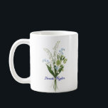 Mug Custom Birth Flower Lily of The Valley<br><div class="desc">Celebrate a special connection with our Watercolor Birth Flower Personalized Mug. Featuring a floral illustration that represents the unique beauty of their birth month, this mug blends artistic flair with everyday functionality. The soft, ethereal watercolor textures pop against the crisp ceramic, creating a piece that feels more like a work...</div>