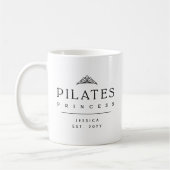 Mug Custom Black and White Minimalist Pilates Princess (Gauche)