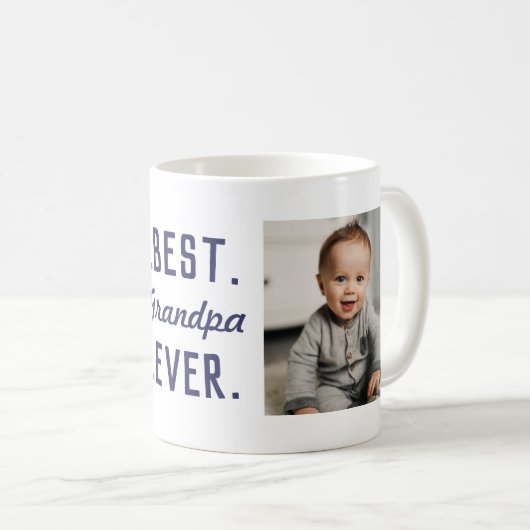 Mug Custom Blue Best Grandpa Ever (Devant droit)