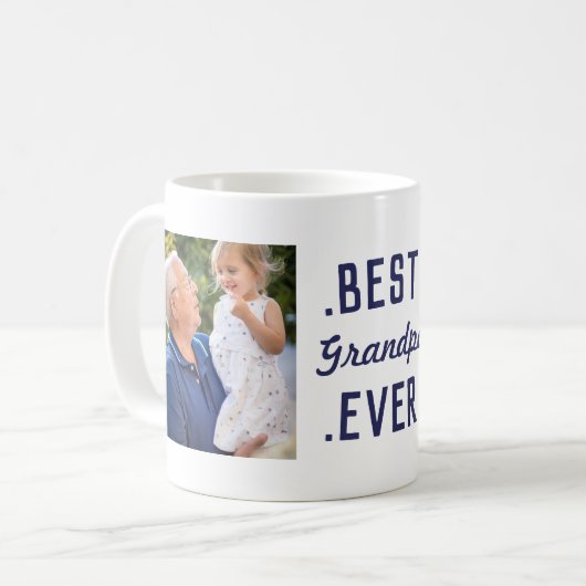 Mug Custom Blue Best Grandpa Ever (Devant gauche)
