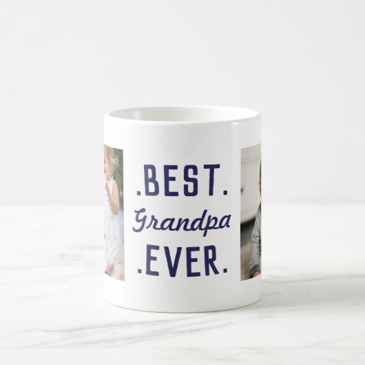 Mug Custom Blue Best Grandpa Ever (Centre)