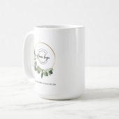 Mug Custom Business Logo with Greenery Wreath holiday (Devant gauche)