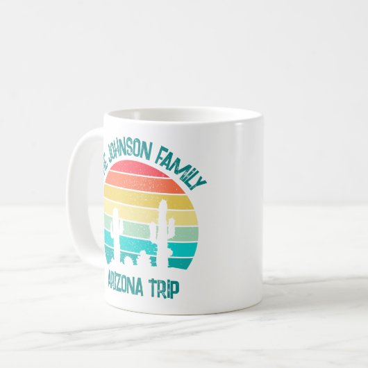 Mug Custom Cactus Sunset Arizona Desert Triage (Devant gauche)