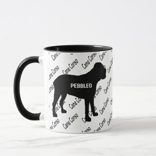 Mug CUSTOM Cane Corso Dog Silhouette (Gauche)