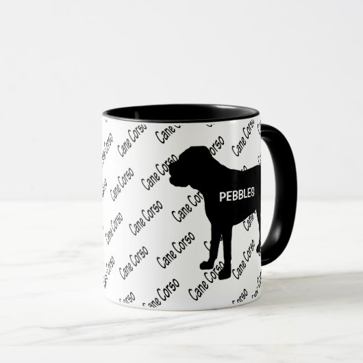 Mug CUSTOM Cane Corso Dog Silhouette (Devant droit)
