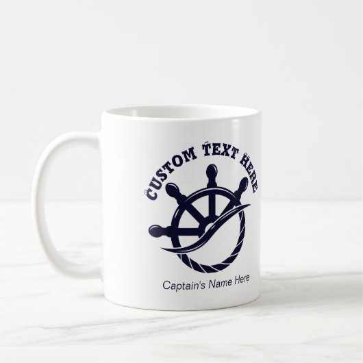 Mug Custom Captain Boat Nautical Gift (Gauche)