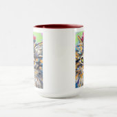 Mug Custom Cat Portrait Painting -Forever Loved Pet (Centre)