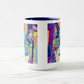 Mug Custom Cat Portrait Painting - Forever Loved Pet (Centre)