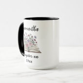 Mug Custom Chapter Birthday – Floral Book & Birth Year (Devant gauche)