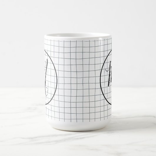 Mug CUSTOM Chic Moderne Messager Graphite Lignes de cr (Centre)