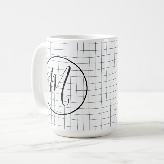 Mug CUSTOM Chic Moderne Messager Graphite Lignes de cr (Devant gauche)