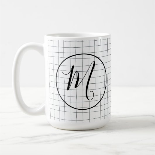 Mug CUSTOM Chic Moderne Messager Graphite Lignes de cr (Gauche)