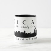 Mug Custom Chicago, Windy City, Skyline Silhouette (Centre)