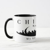 Mug Custom Chicago, Windy City, Skyline Silhouette (Gauche)