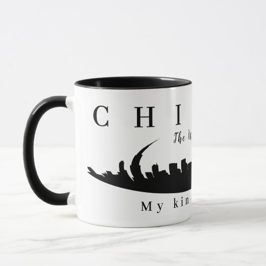 Mug Custom Chicago, Windy City, Skyline Silhouette (Gauche)