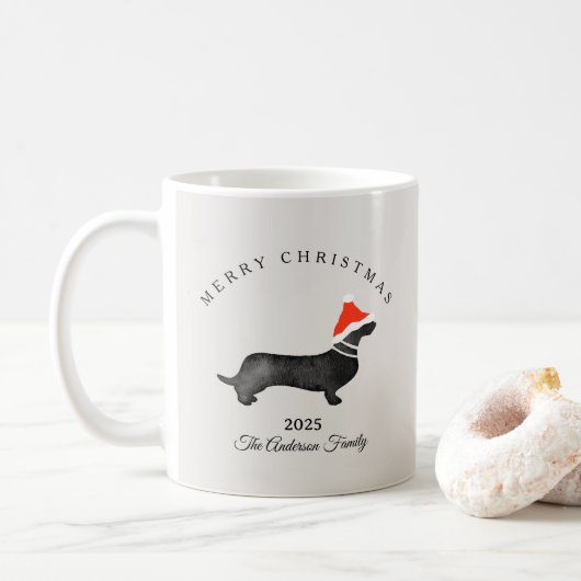 Mug Custom Christmas red gray santa hummingbird (Avec donut)