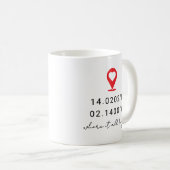 Mug Custom Coordinates Location Valentine's Day Gift (Devant droit)