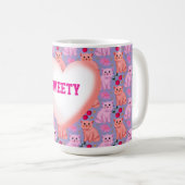 Mug Custom Cute Cat Cherry Floral Pattern (Devant droit)
