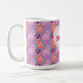 Mug Custom Cute Cat Cherry Floral Pattern (Gauche)