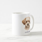 Mug Custom Cute Dog Portrait Photo With Text (Devant droit)