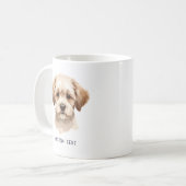 Mug Custom Cute Dog Portrait Photo With Text (Devant gauche)