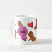 Mug Custom Cute Valentine's Day Dachshund Amoureux des (Devant gauche)