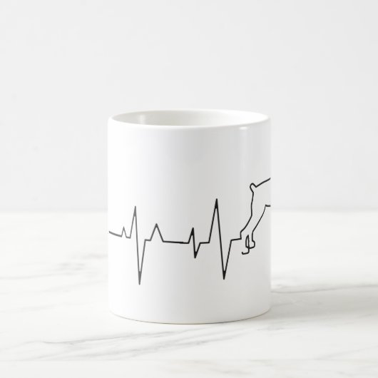 Mug Custom Cute Valentine's Day Thème Heartbeat Chien (Centre)