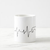 Mug Custom Cute Valentine's Day Thème Heartbeat Chien (Centre)