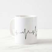 Mug Custom Cute Valentine's Day Theme Heartbeat Dog (Devant gauche)