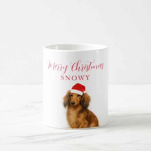 Mug Custom Dachshund Dog with Santa Hat Christmas (Centre)