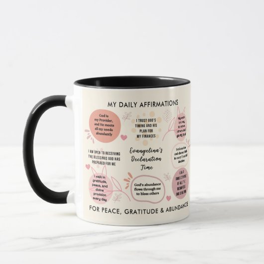 Mug Custom Daily Affirmations Christian Bible Verse (Gauche)