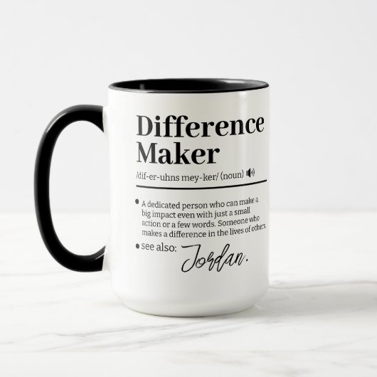 Mug Custom Difference Maker, Mentor Appreciation Gift  (Gauche)