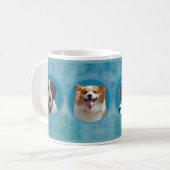Mug Custom Dog Photo Collage I Blue Watercolor Pet (Devant gauche)