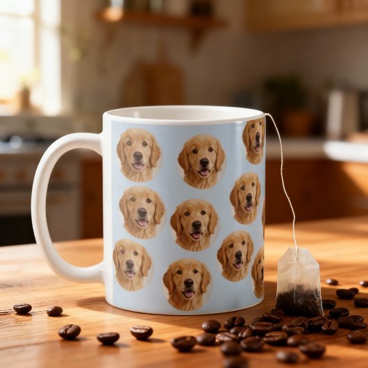 Mug Custom Dog Photo | Cute Personalized Light Blue