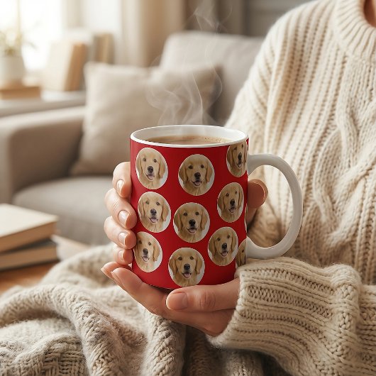 Mug Custom Dog Photo | Cute Personalized Red 