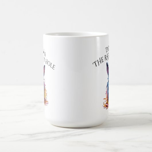 Mug Custom Down Rabbit Hole Blue Bunny (Centre)